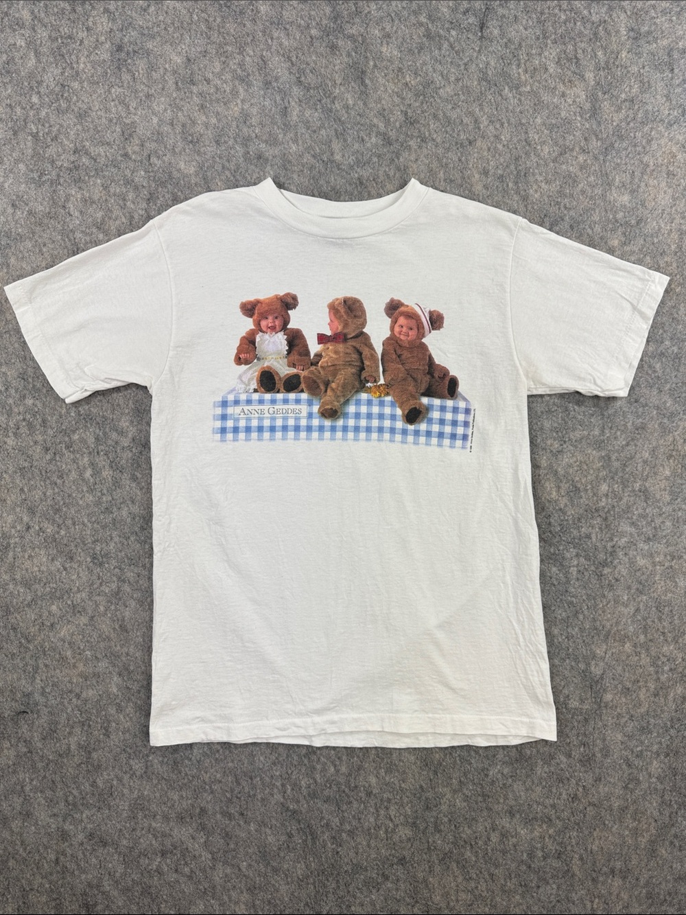 Vintage Anne Geddes T Shirt Sz M Teddy Bears Babies Sz M Mens Single Stitch
